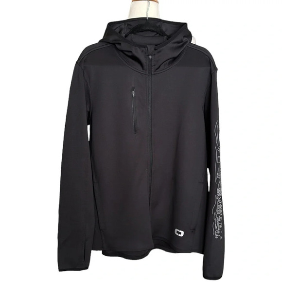 OGIO Performance Jacket Black Endurance Stealth Full Zip Hooded, Size Large - Picture 1 of 16